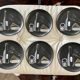 Set of 6 vintage painted ceramic plates 1960