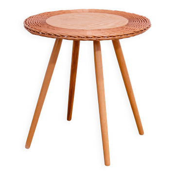 Mid century rattan coffe table by Jan Kalous for ÚLUV, 1960´s, Czechoslovakia