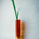 Red and yellow cubic Sommerso vase by Flavio Poli for Seguso, Murano, Italy, 1970