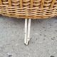 Vintage wicker log basket on vintage wheels