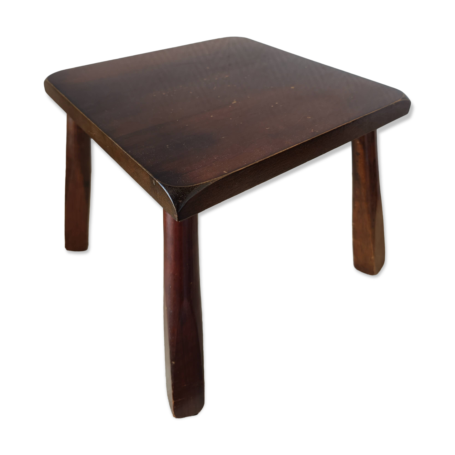 Wooden stool in Scandinavian style, handcrafted, circa 1960.