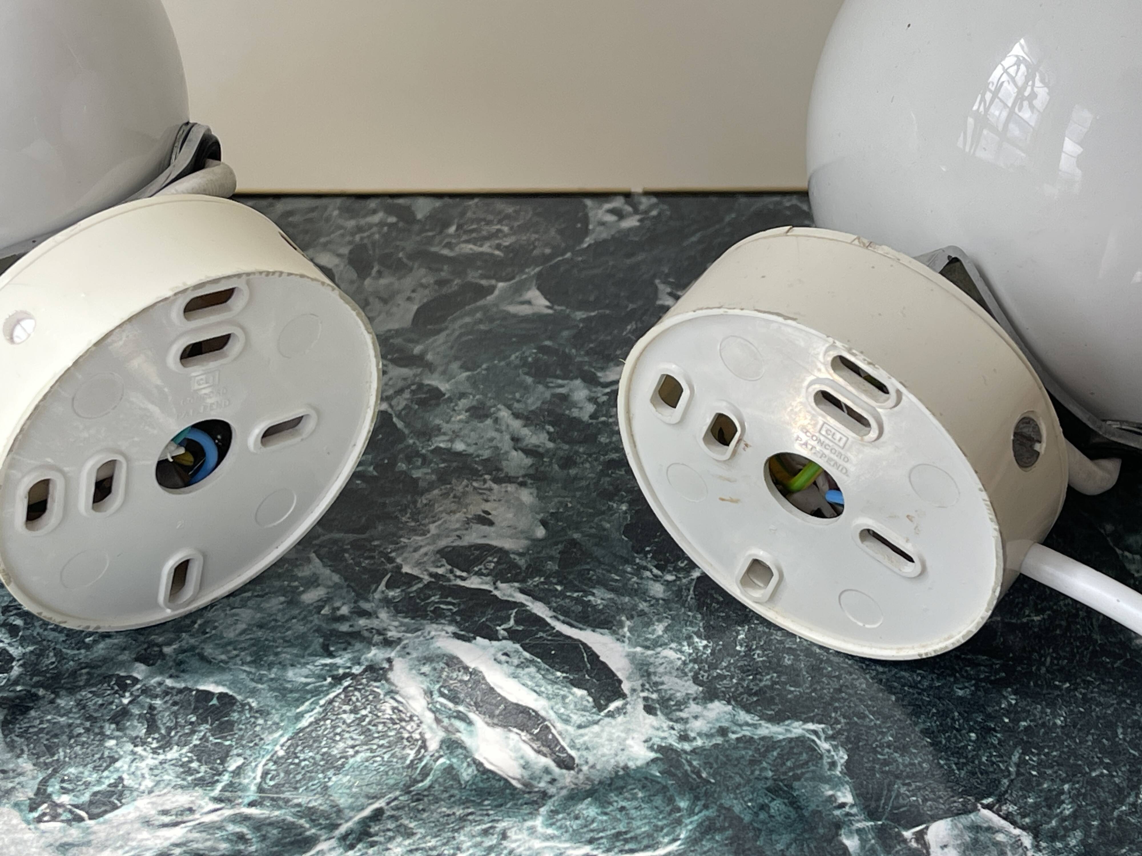 Pair of 1960s eyeball wall lights