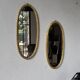 Pair of oval mirrors 1900 gilded stucco