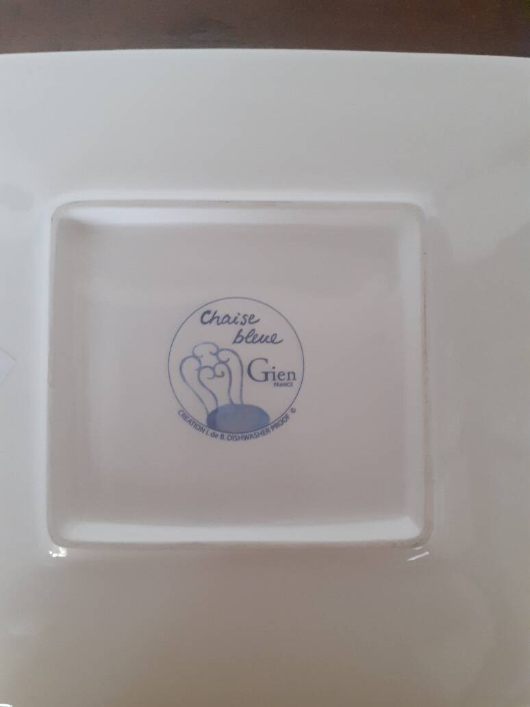 Gien rectangular dish - blue chair decor