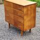 Vintage chest of drawers from the 50s in blond oak 4 drawers feet bobbin