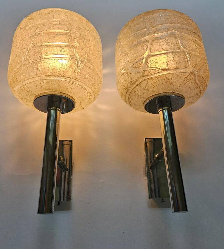 Pair of Rare Midcentury Wall Lamps Doria Leuchten, Germany, 1970s
