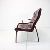 1980 Three-Seater Leather Sofa, Tone Czechoslovakia