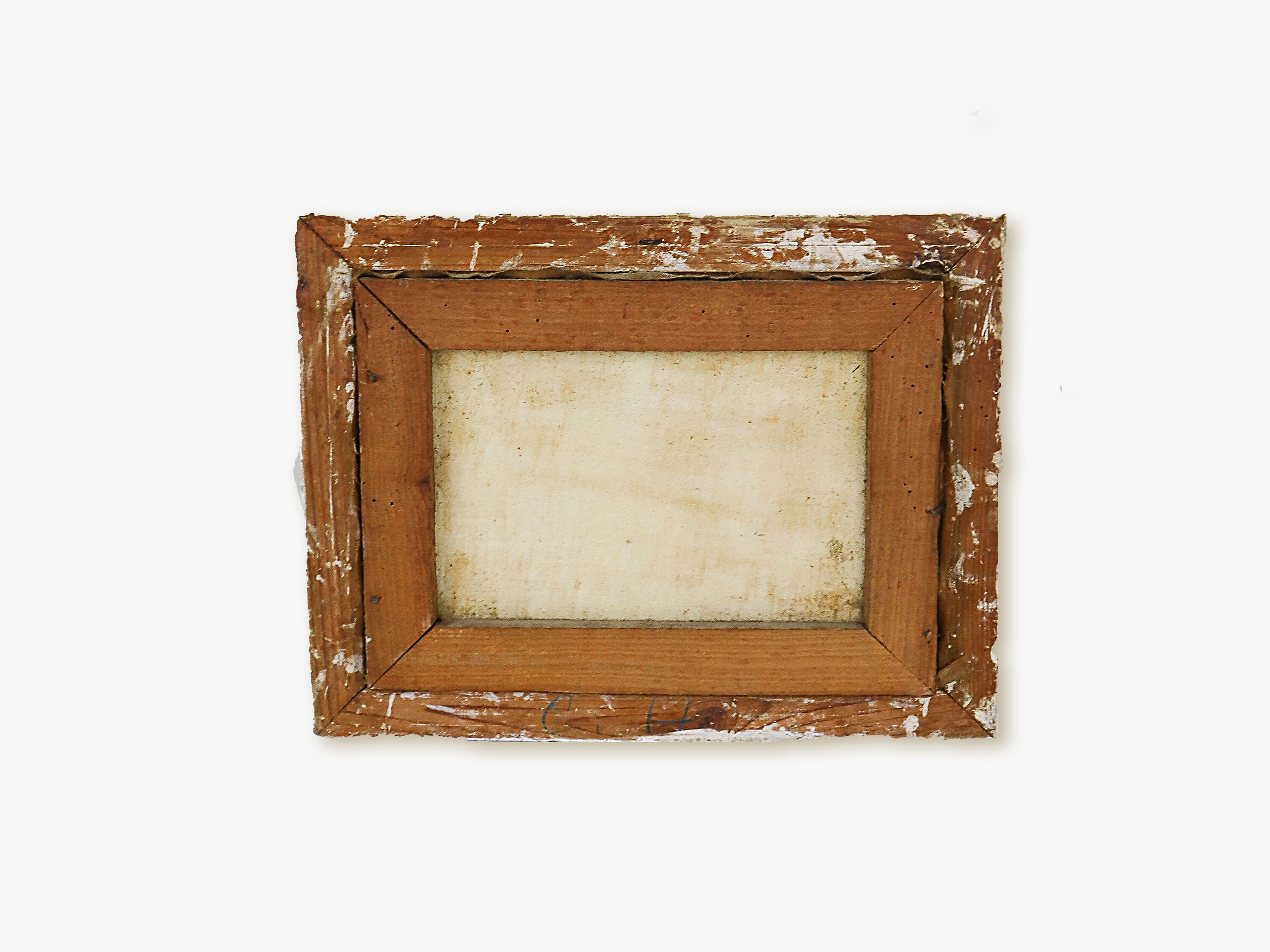 Antique French Country Cabin Oil Painting