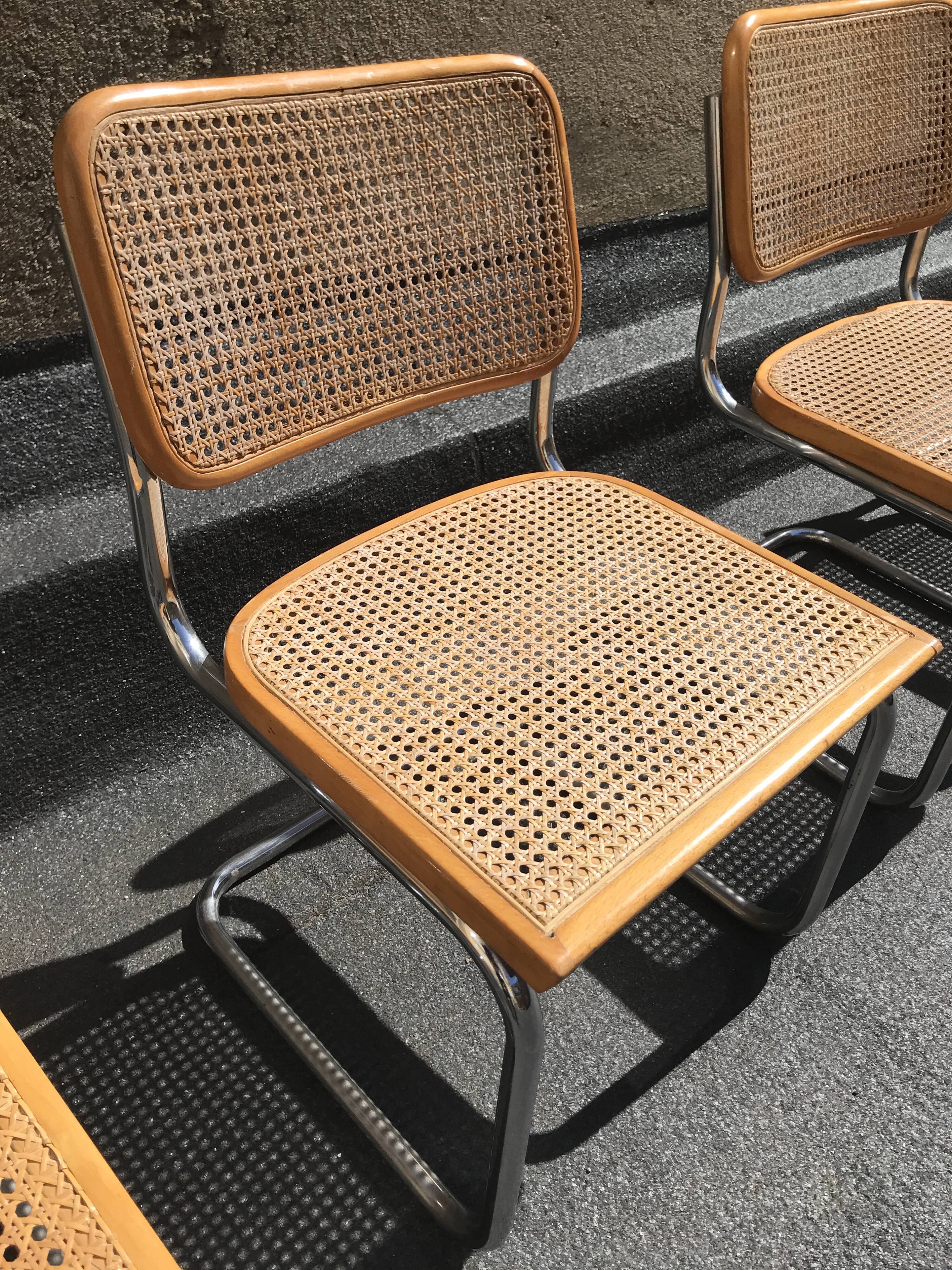 4 chaises Cesca B32 Marcel Breuer