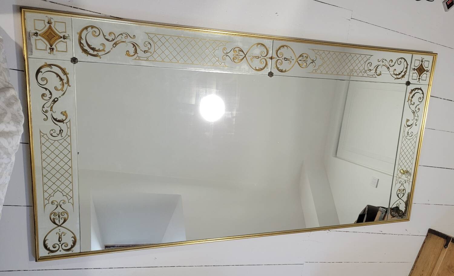 Eglomise brasserie mirror, late 19th century