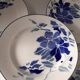 Longchamp earthenware dessert plate set with floral design