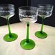 3 Grands verres à vin blanc d'Alsace  Décor meulé