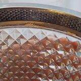 Champagne bucket in molded crystal with diamond tips