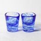 Set of 2 Kosta Boda Blue Shot Glasses 'Mine' by Ulrica Hydman Vallien