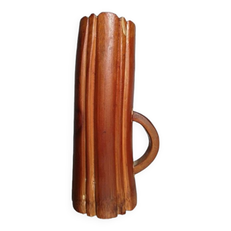 Chinese bamboo carved water pitcher early XXem