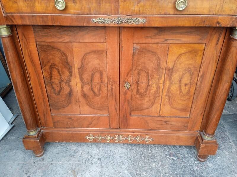 Buffet Empire period bronze marquetry walnut and fruit tree