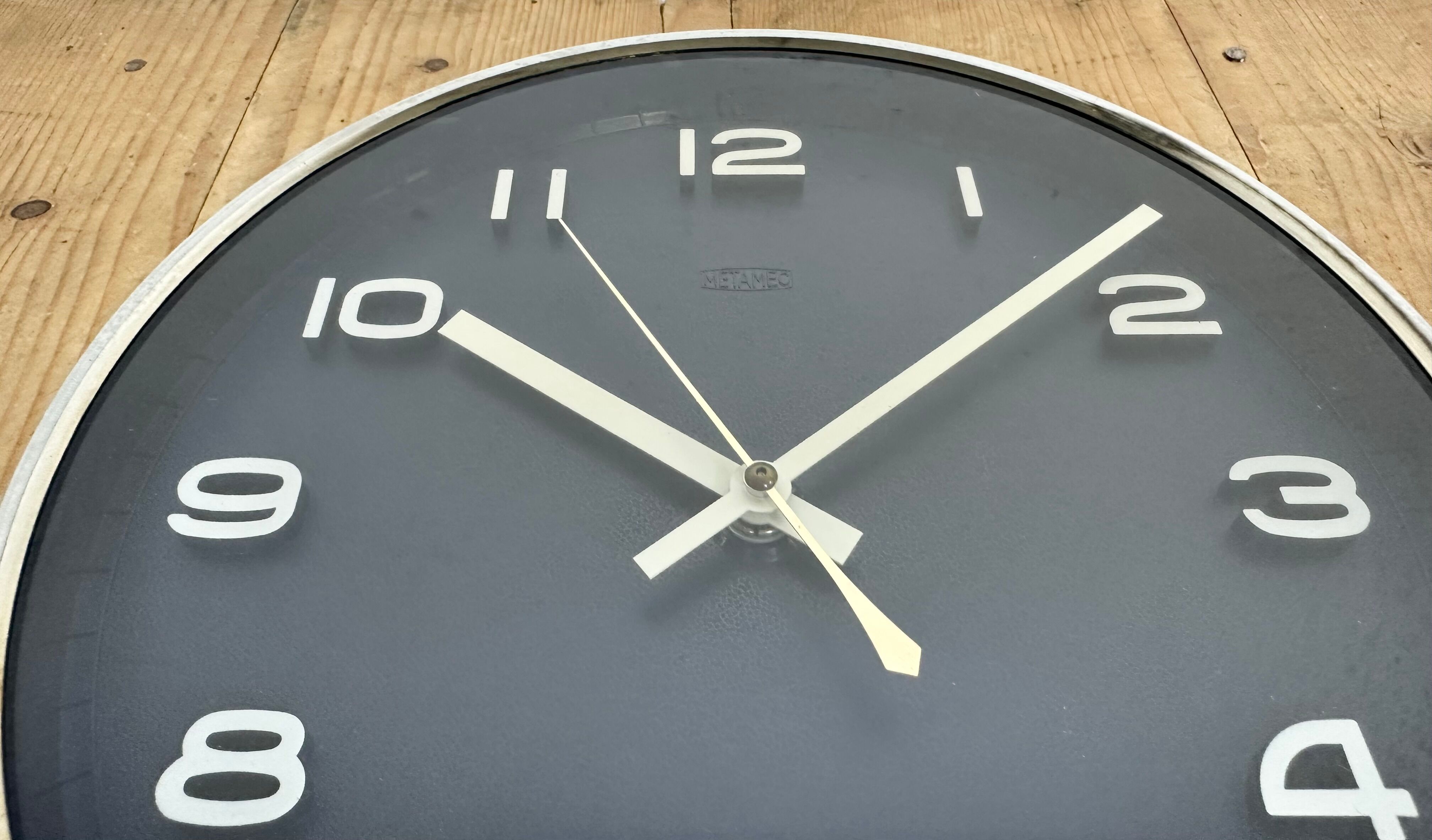 Vintage Blue Bakelite Electric Wall Clock from Metamec, 1970s