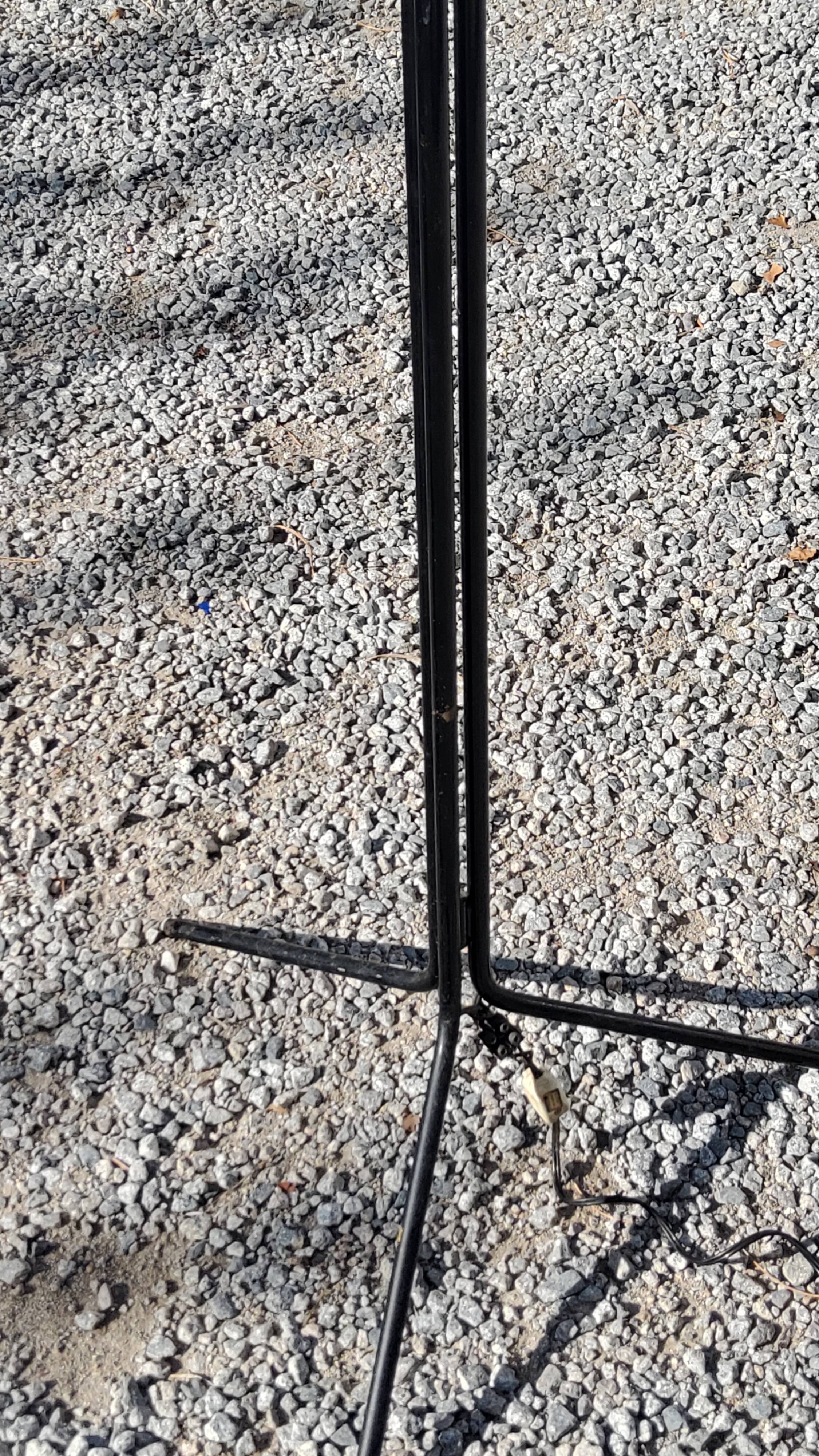 Vintage floor lamp from the 50s in metal and brass 4 flexible lights with tripod base