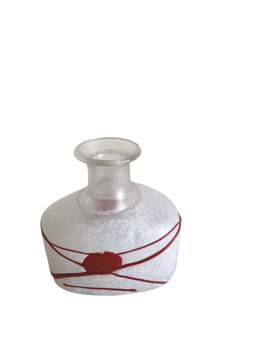 Frosted blown glass vases - (Galaxy Red model) by Bertil Vallien, Sweden 1986