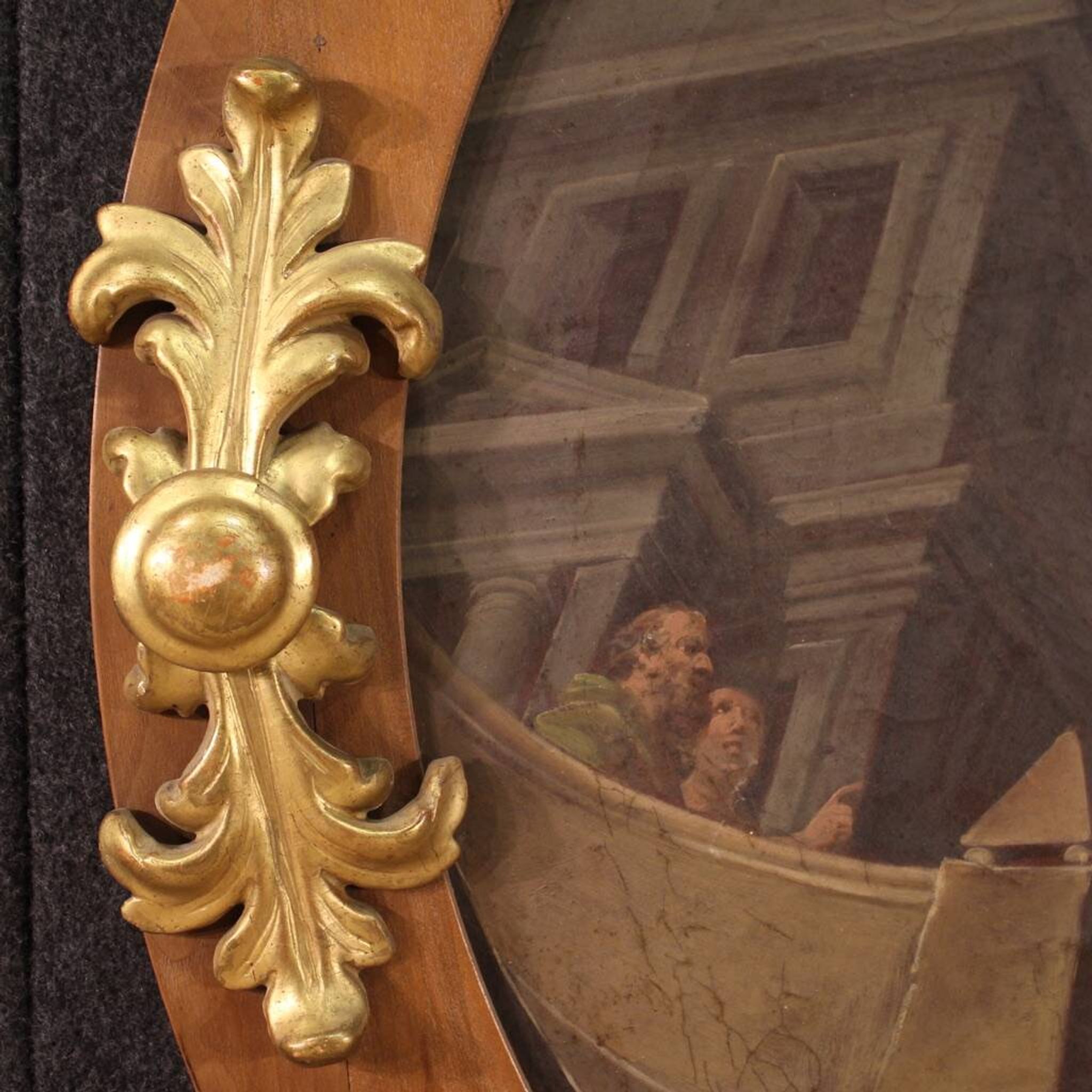 Round painting from the first half of the 19th century, the healing of the centurion's servant