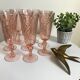 Flûte à champagne en verre rose luminarc modèle rosaline, vers 1960