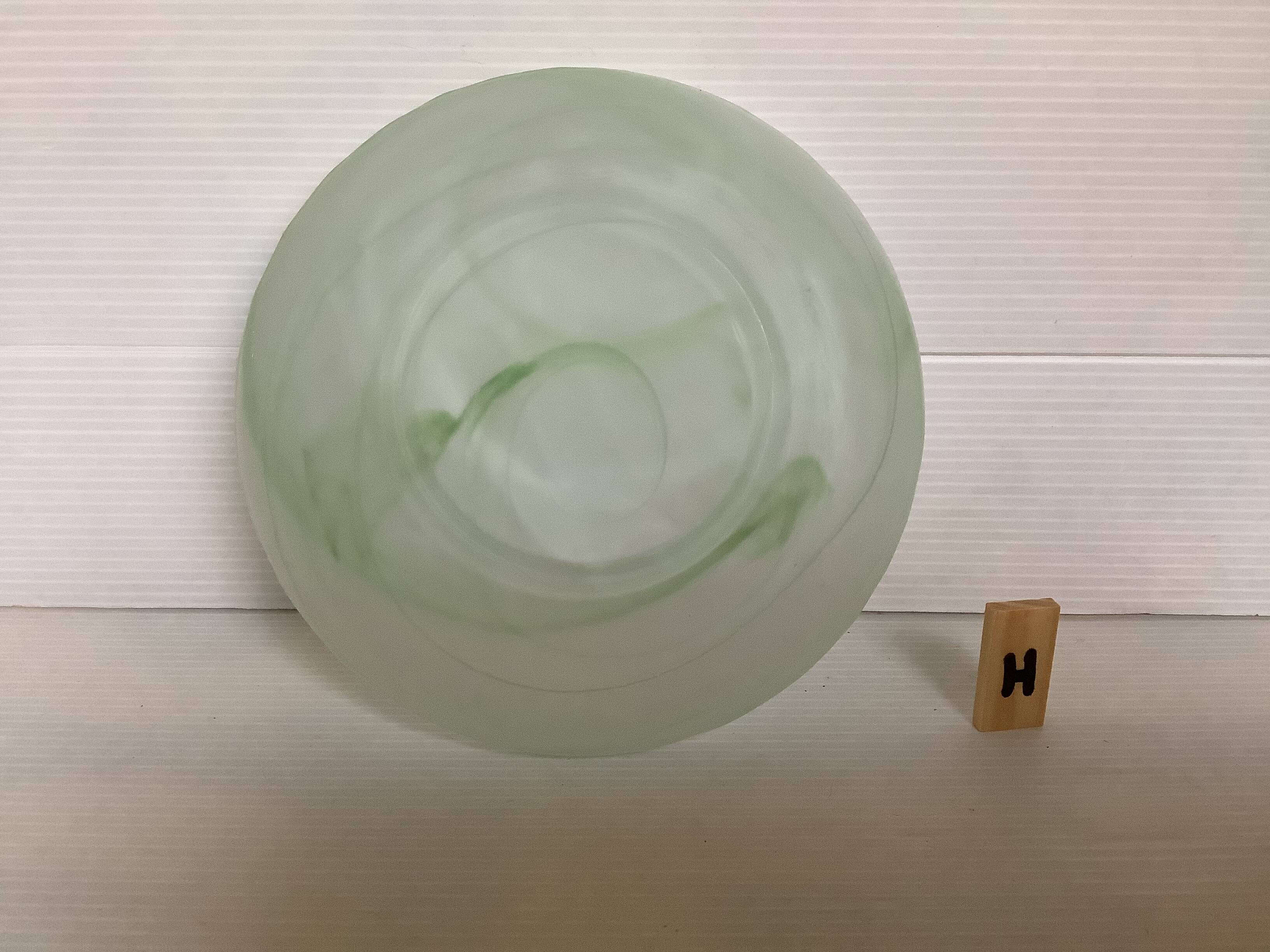 Green glass pâte de verre pocket ashtray H