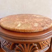 Vintage French marble plant stand, Louis XV pedestal table.