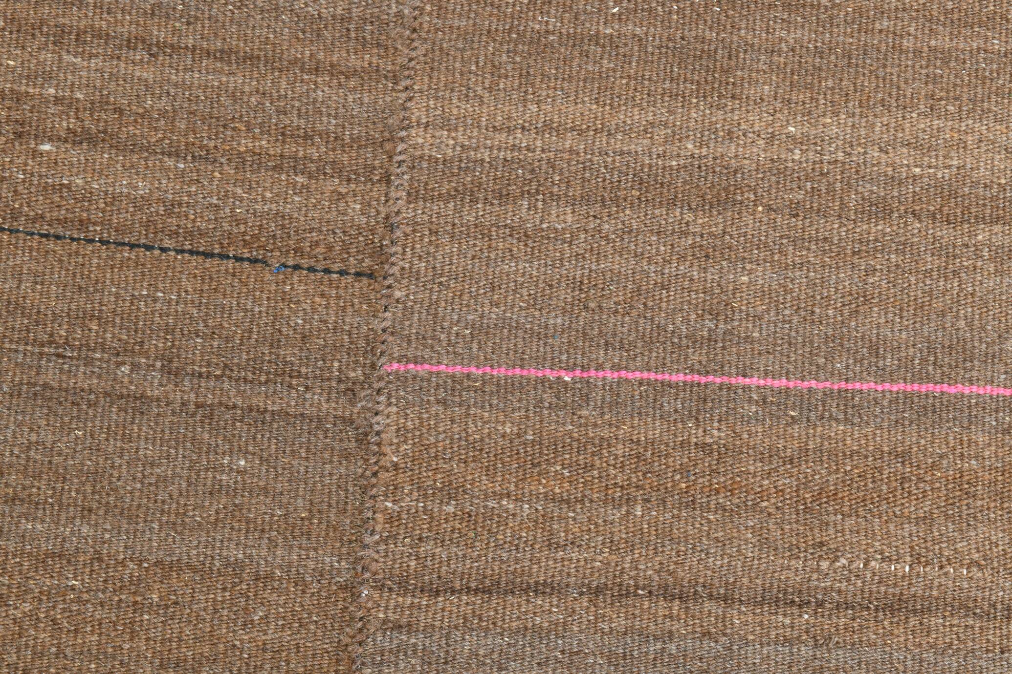 7x11 Brown Turkish Large Kilim Rug, Ethnic Patterned Rug, 221x331 Cm