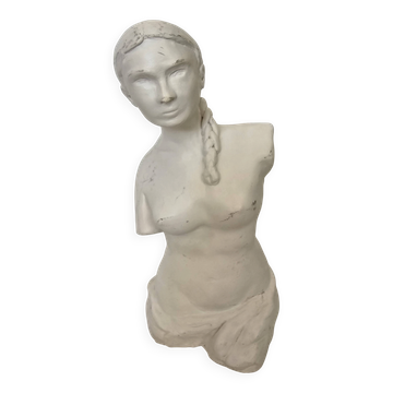 Sculpture statue académique en plâtre représentant la Venus de Milo, signé Dominique 1999