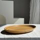 Large oval Sarreguemines stoneware dish with brown border 27x37