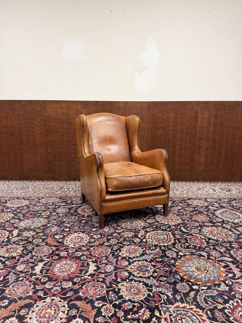 Classic English Sheep Leather Armchair