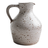 Handcrafted pitcher, speckled white ceramic