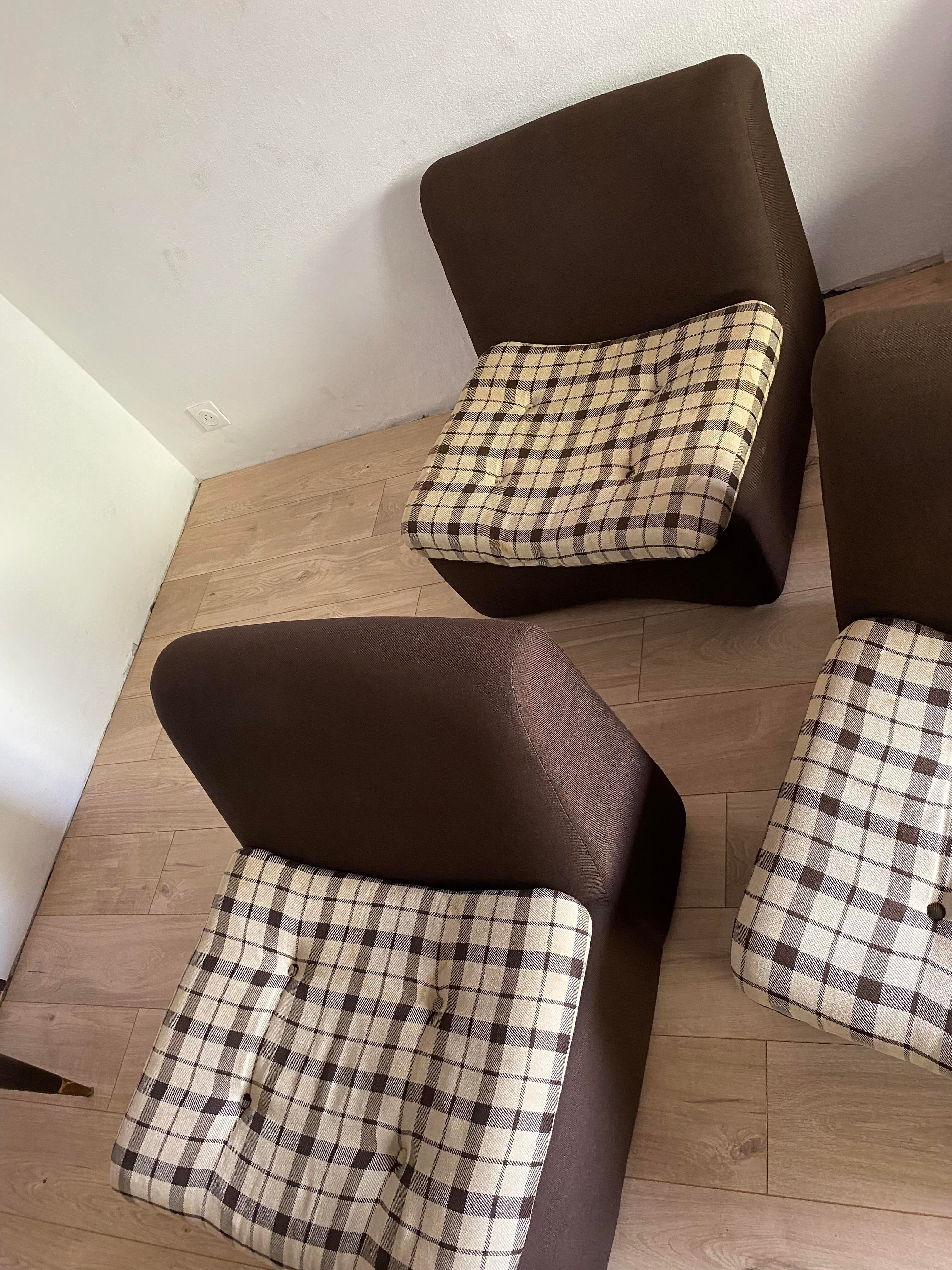 6 armchairs fabric in rigid polystyrene year 50/60