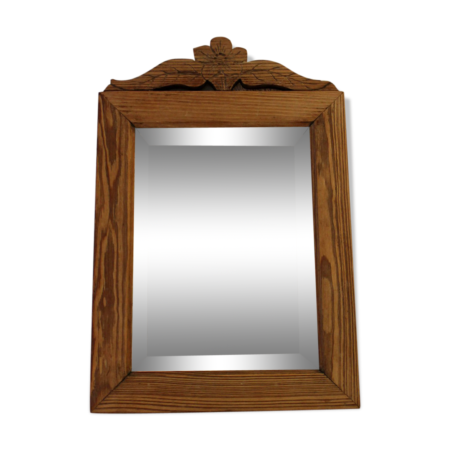 Small old wooden mirror  24x37cm