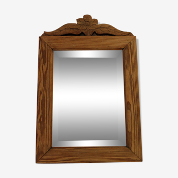 Small old wooden mirror  24x37cm