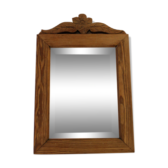 Miroir ancien en bois 24x37cm
