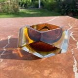 Cendrier vintage en verre de Murano sommerso, attribué à Flavio Poli,