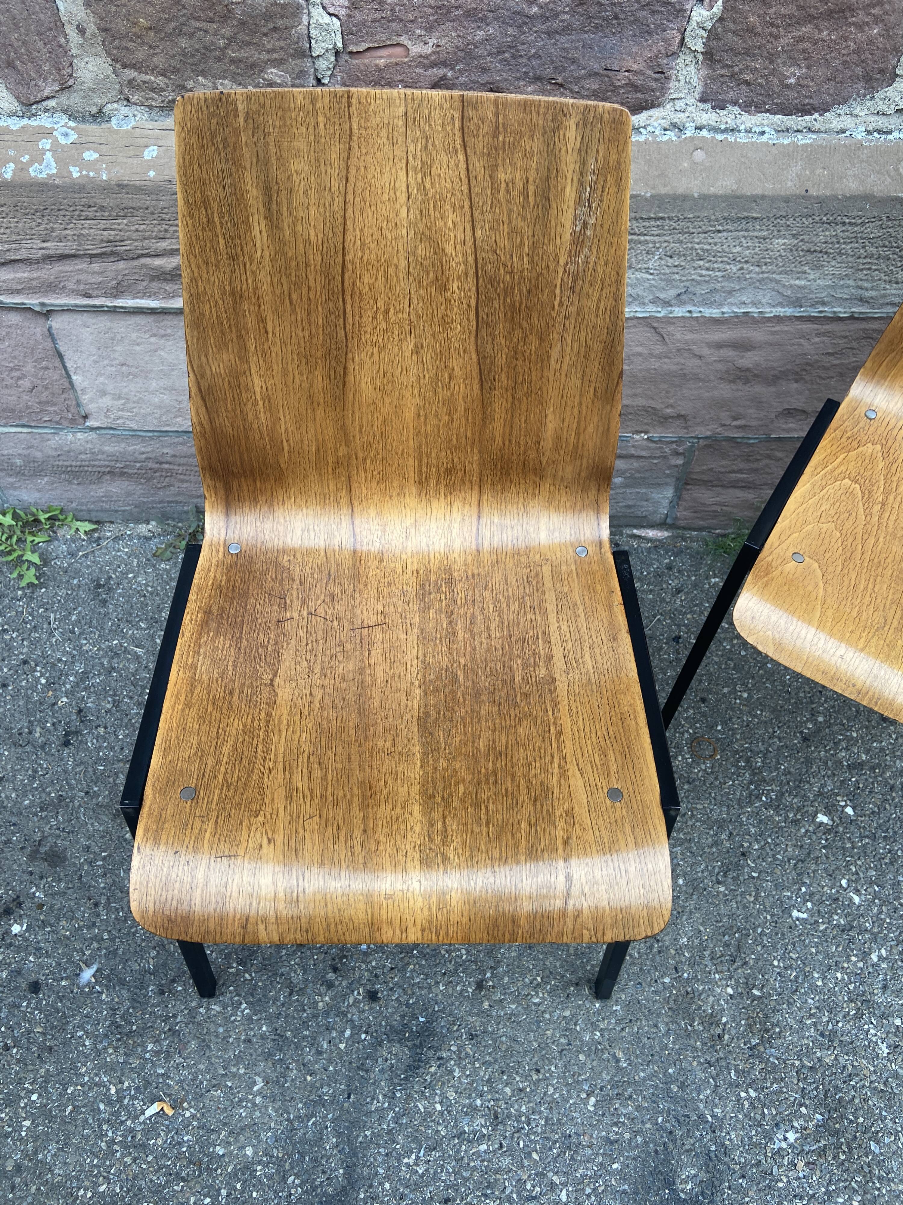 Suite of 4 chairs design Drabert Germany 1970 Scandinavian vintage