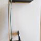 Matégot design mirror coat rack in brass and black perforated metal