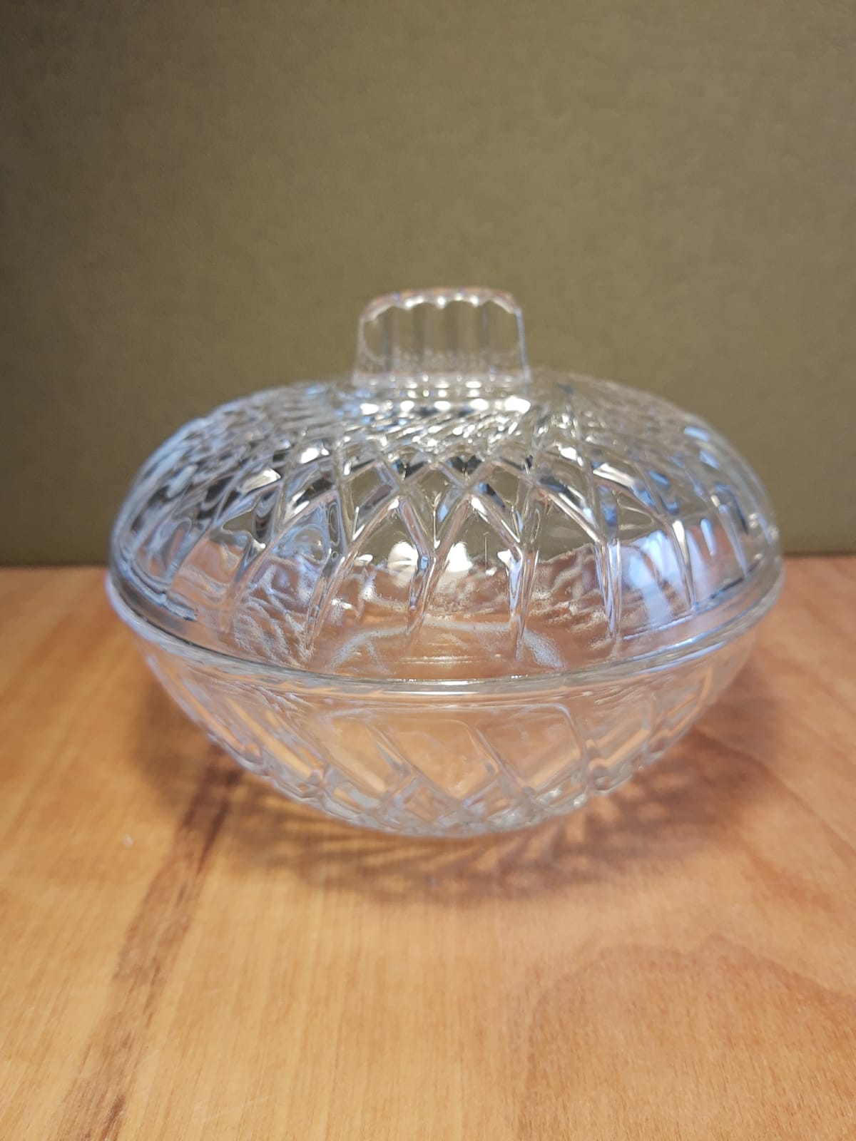 Vintage France chiseled glass candy