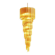 Contemporary Amber “Quadriedro” Murano Glass Twister Chandelier in Venini S