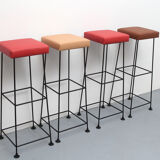 Set of 4 bar-stools Wire 1960s