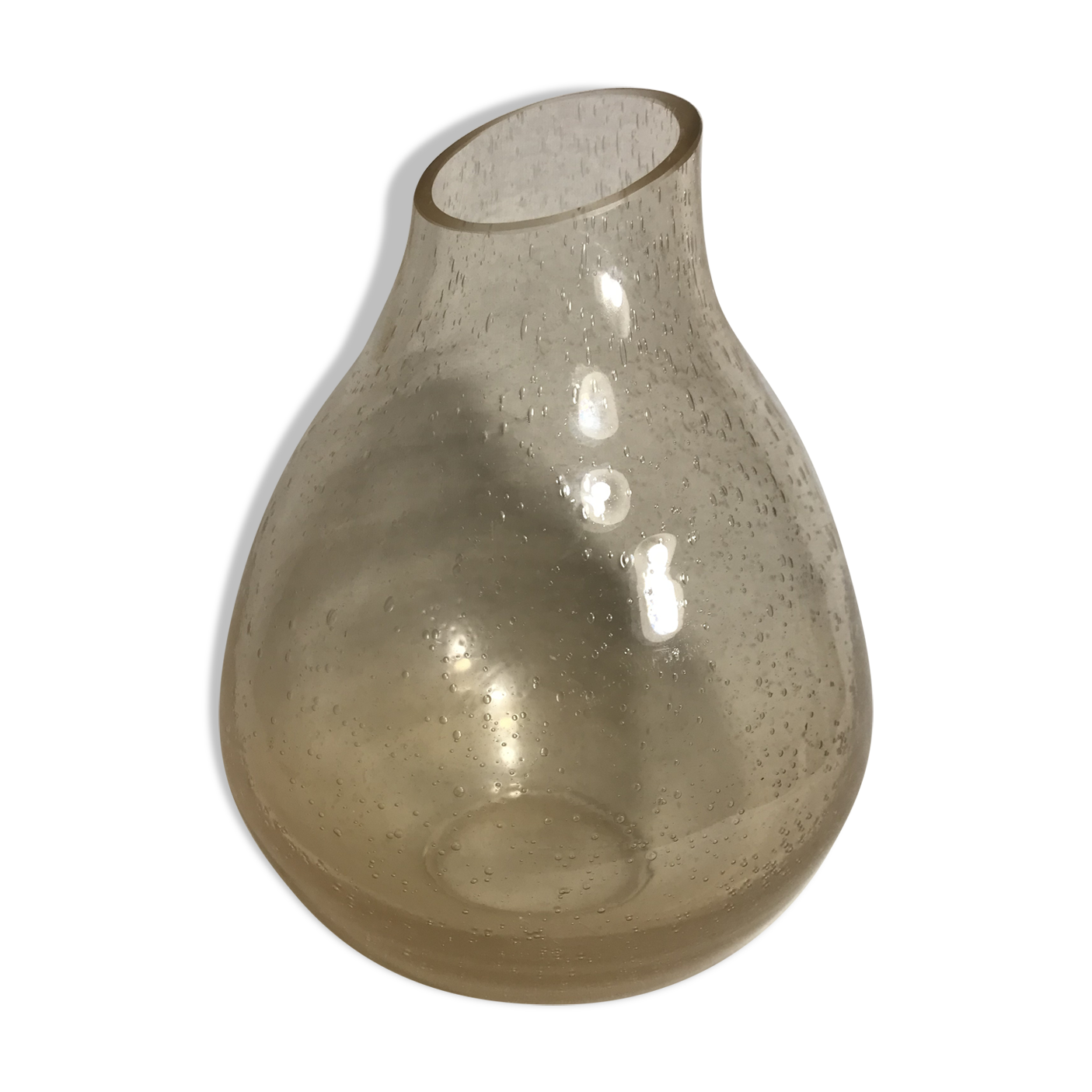 Vase En Verre Multicolore Vintage Années 70 - Occasion - Marques D'usure - Décoratif