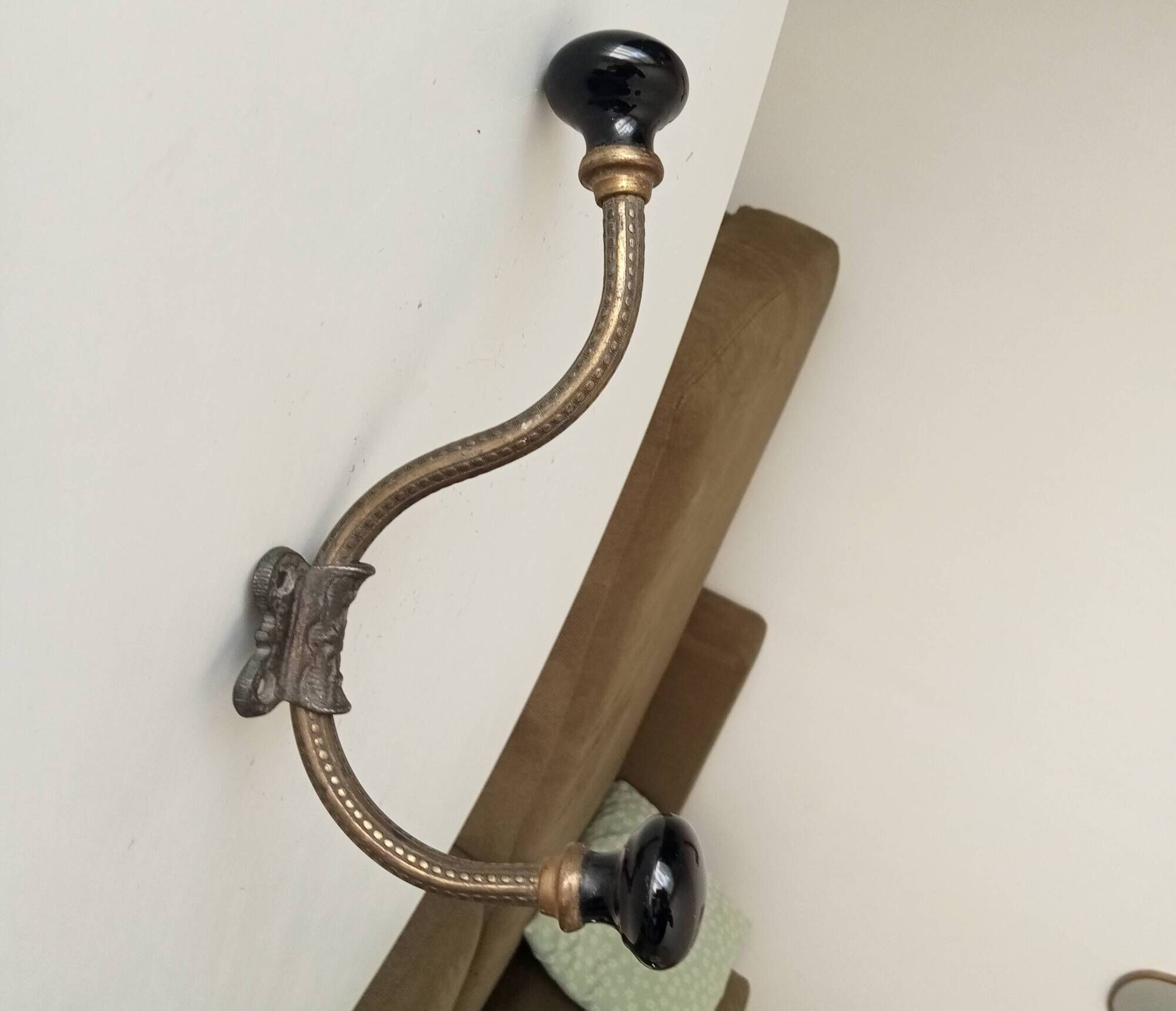 Antique wall coat rack, 19th century Art Nouveau style.