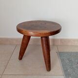 Antique walnut milking stool