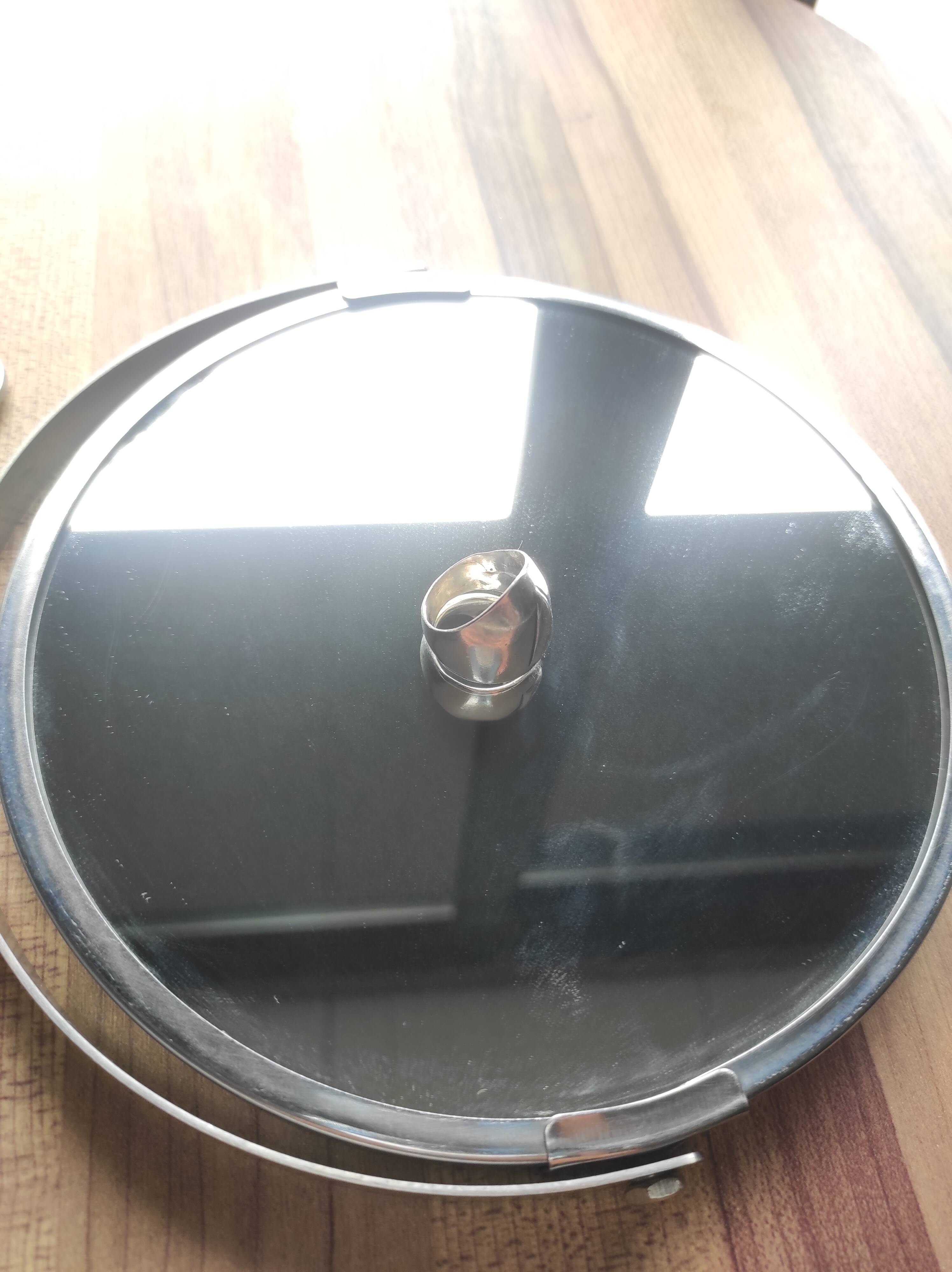 Chrome bathroom mirror, magnifying and extendable accordion, vintage