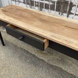 Console natural tray black footing