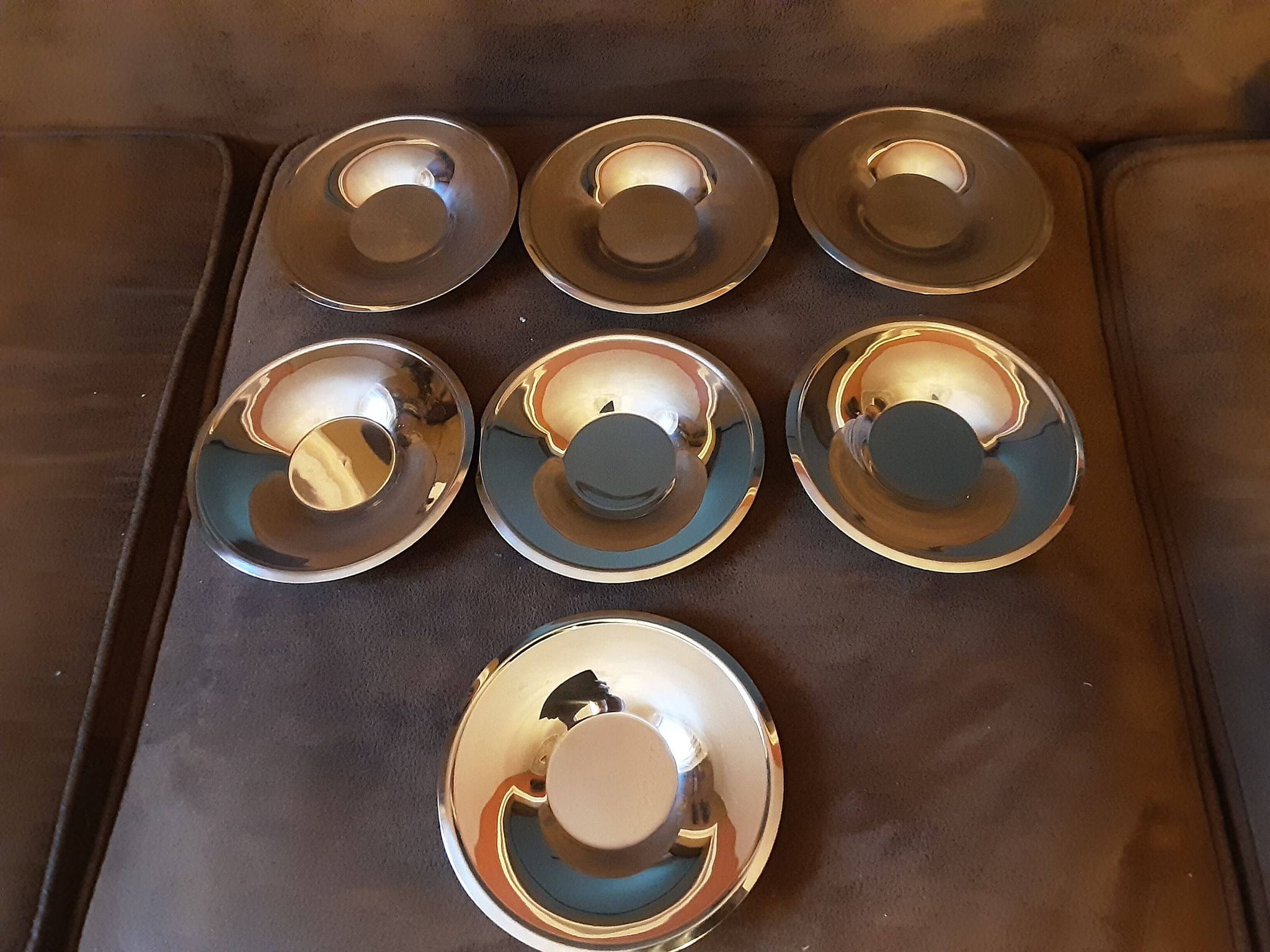 Lot de 7 sous verre métal Isosteel