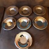 Set of 7 Isosteel metal coasters