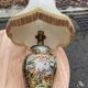 2 Japanese Satsuma lamps in gold ceramic with lampshades